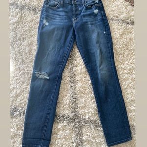 7 For All Mankind Women's Size 24 Josefina Crop Skinny Boyfriend Low Rise Jeans